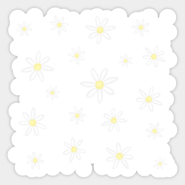 Cute Spring Daisy Flower Pattern Digital Illustration Sticker by AlmightyClaire